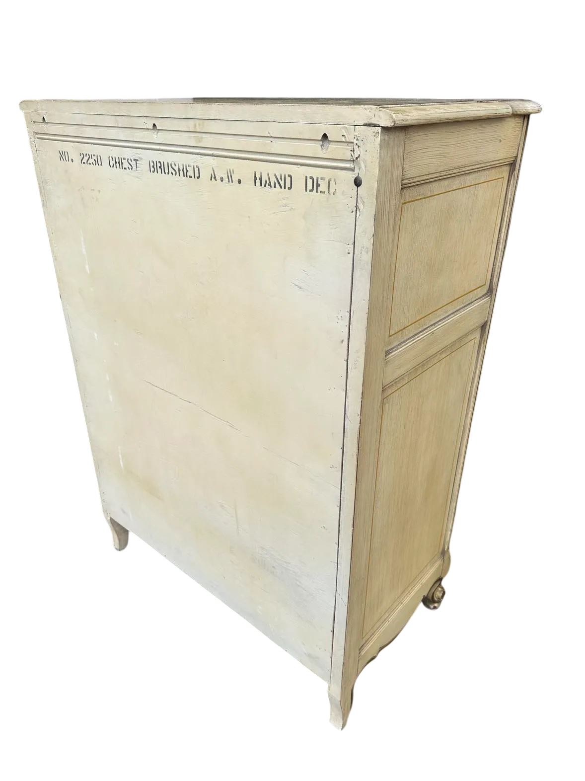 National of Mount Airy Louis XV Painted Cherry Wood Tall Chest of Drawers - Vintage Mid 20th Century - Image 7