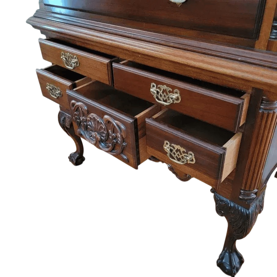 Late 20th Century Ornate Mahogany Chippendale Highboy by Georgian Furnishings Company of New Orleans - Image 7