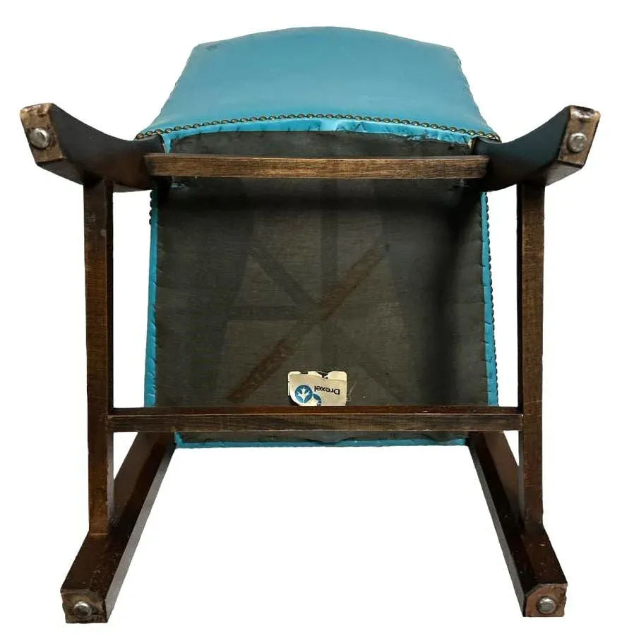 Drexel Vintage Mid Century Teal Button Tufted Accent Chairs - a Pair - Image 7