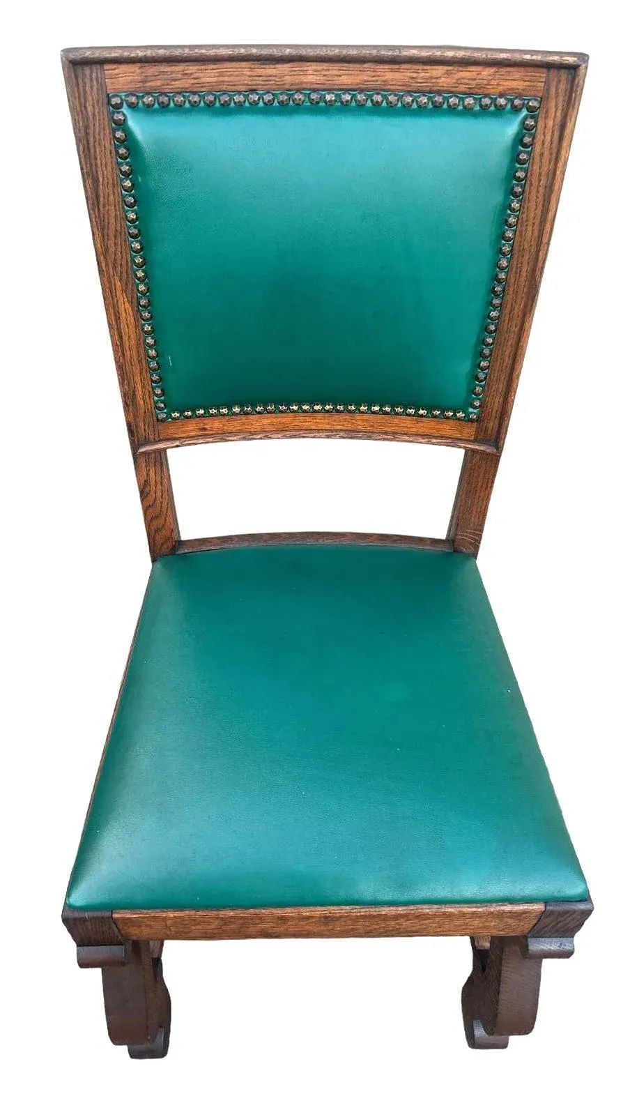 Antique Oak Hacienda Style Chairs - Set of 4 - Image 7
