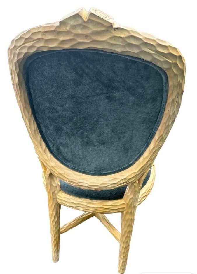 Faux Bois Dining Table and Four Chairs by Andre Originals With New William Morris 'Rose' Linen Upholstery - Vintage Late 20th Century - Image 7