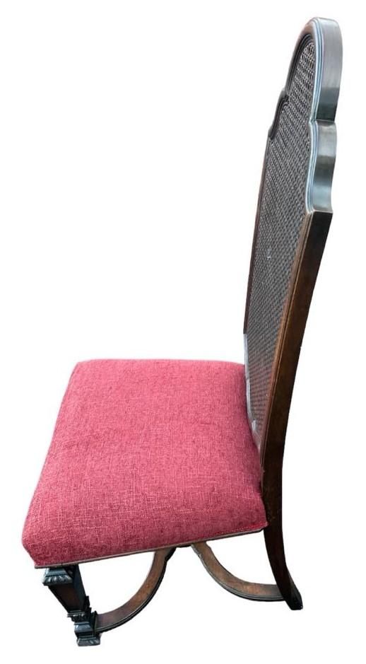Antique Spanish Renaissance Style Walnut and Caning Dining Chairs - Set of 6 - Circa 1910 - Image 7