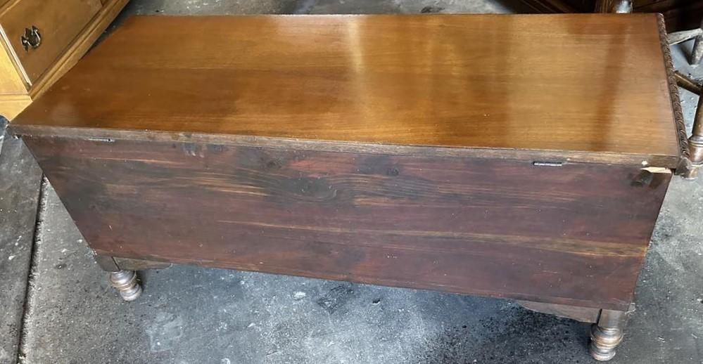 Antique 1920s Spanish Revival Walnut and Burlwood Cedar Chest - Image 7
