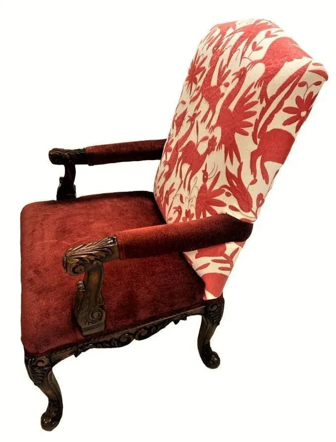 Hacienda Fauteuils With New Otomi Hand Embroidery Upholstery - a Pair - Early 21st Century - Image 7