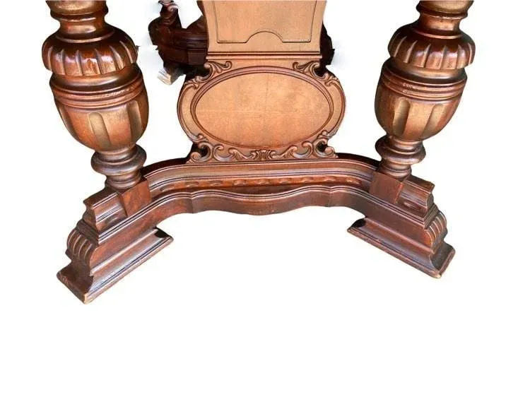 Antique Spanish Revival Walnut Dining Table - 1920s - Image 7