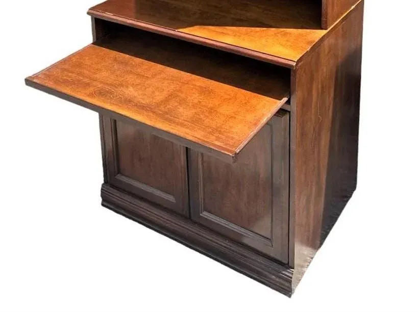 Cherry Wood and Satinwood Inlay Secretary Desk With Pullout Desktop - Early 21st Century - Image 7