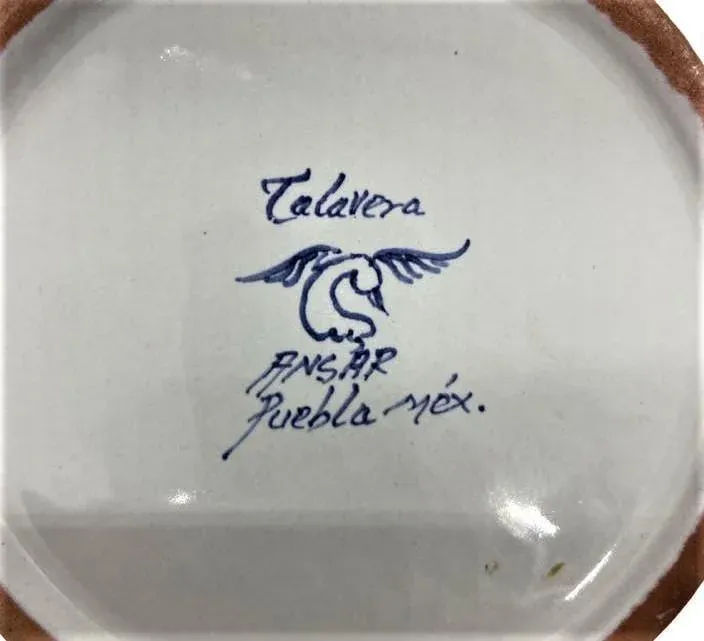 Puebla Mexican Talavera Decorative Plate by Ansar - Late 20th Century - Image 7
