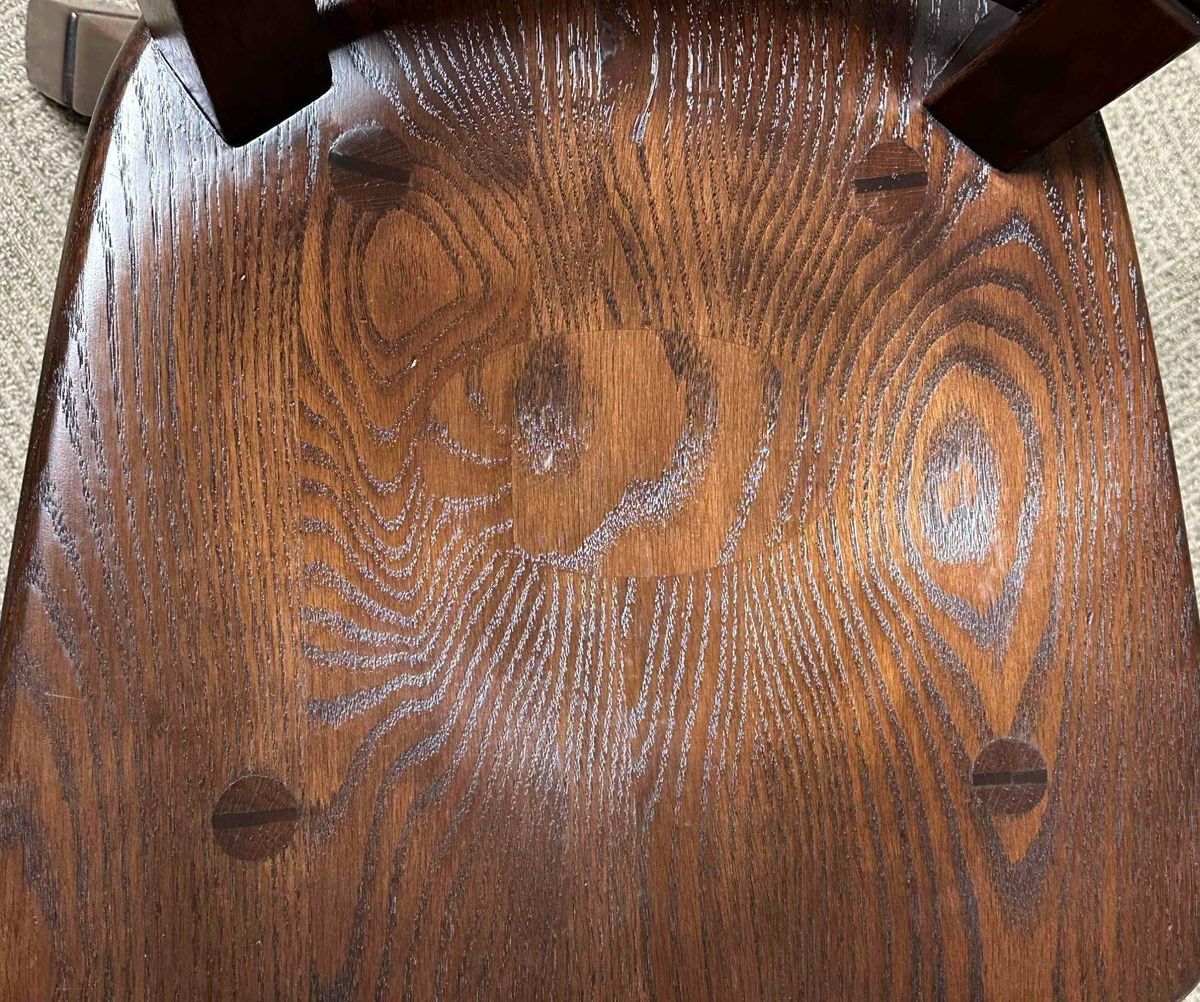 1950s Romweber Viking Oak Dining Chairs - Set of 6 Including 2 Armchairs - Image 7