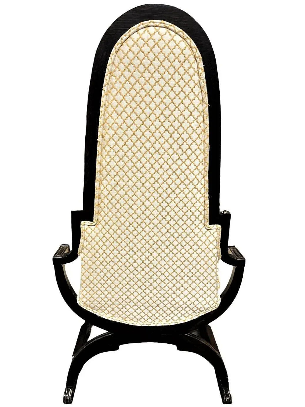Mid 20th Century Hollywood Regency Tall and Short Savonarola Chairs Made in North Carolina - a Pair - Image 7