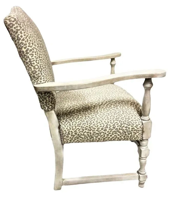 Early 20th Century Spanish Revival Armchair With Textured Kravet Upholstery - Image 8