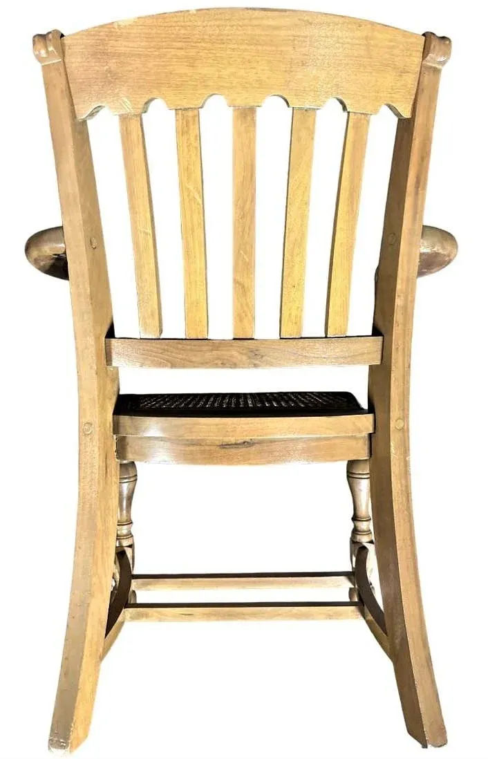 Cerused Walnut and Cane Chairs in a Mid 20th Century Spanish Style - a Pair - Image 8