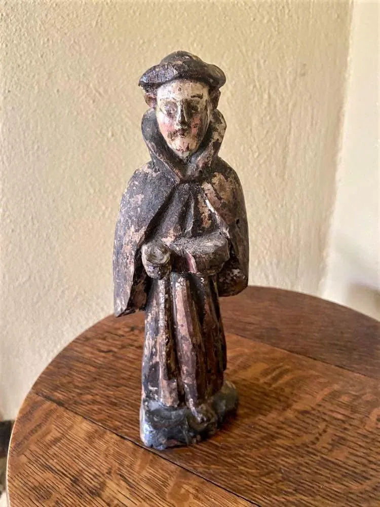 18th Century Antique Spanish Colonial Santo Image of Saint Dominic From Mexico - Image 8