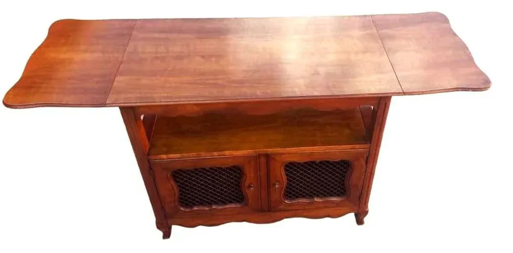 Kindel Grand Rapids Solid Cherry Wood Belvedere Server - Louis XV French Provincial Style Vintage 1950s - Image 8
