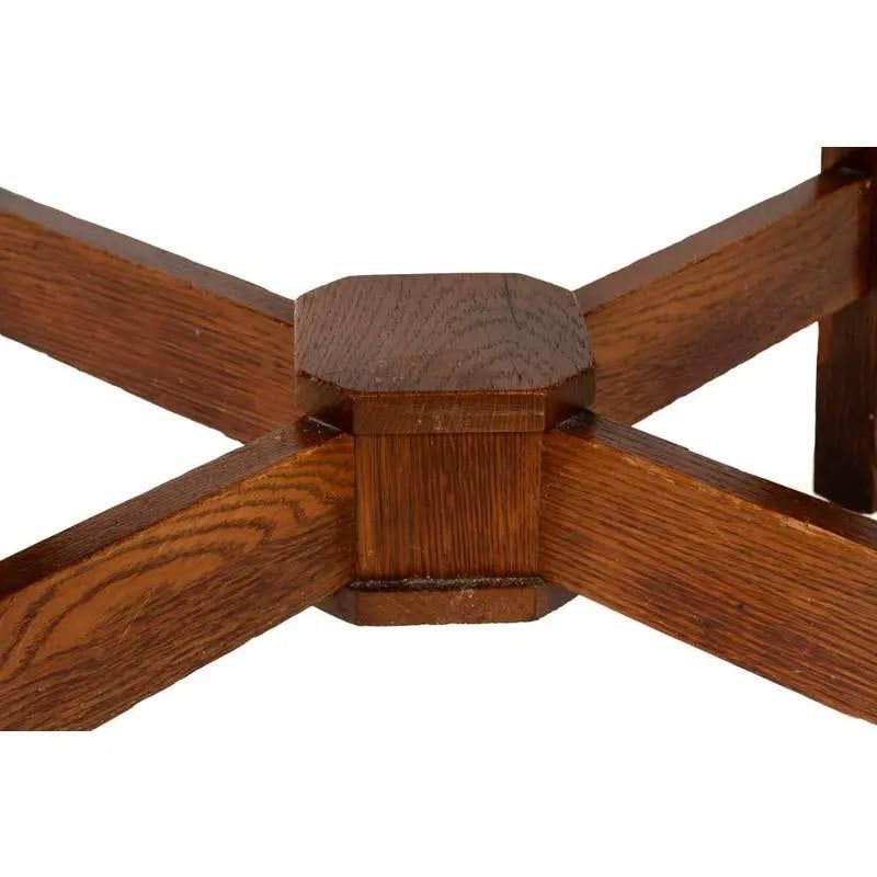 Signed Charles Limbert Antique Mission Oak Dining Table #2429 - Early 20th Century - Image 8
