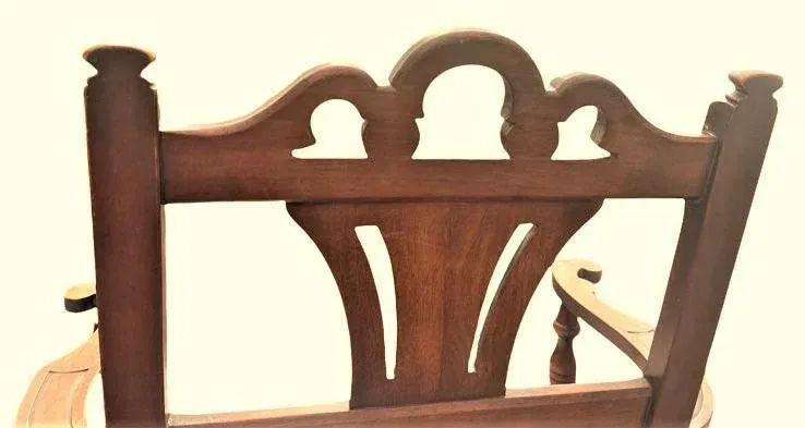 Antique Spanish Revival Solid Walnut Dining Chairs With New Kravet Upholstery - Set of 4 - Early 20th Century - Image 8