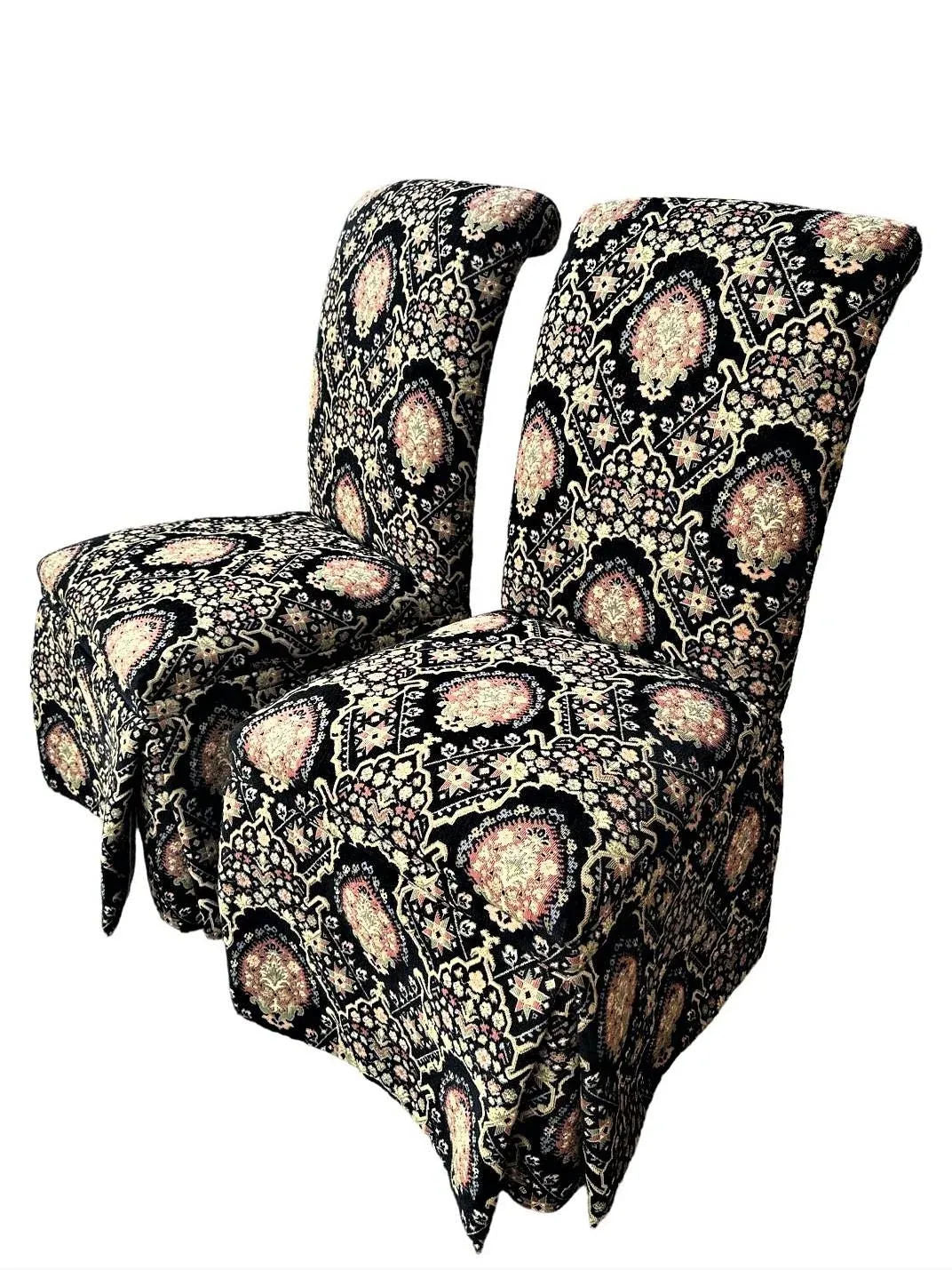 Pair of Spanish and Moorish Style Tapestry Upholstered Accent Chairs - Image 8