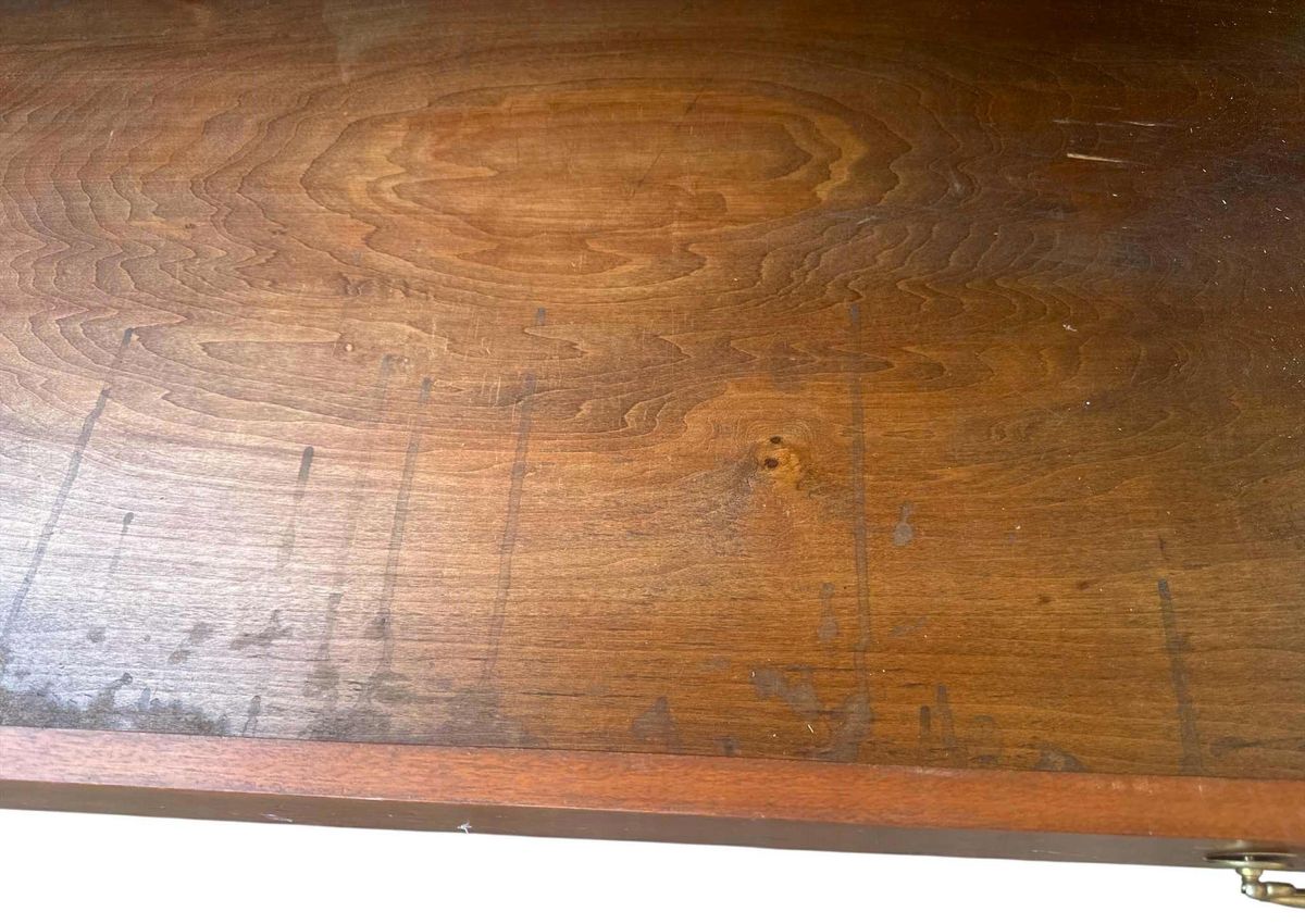 Monumental Antique Edwardian English Wide Solid Cherry Wood Credenza - Circa 1905 - Image 8
