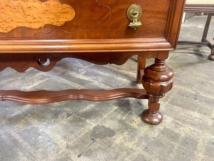 Early 20th Century Antique Spanish Revival Walnut and Burlwood China Cabinet - Image 8