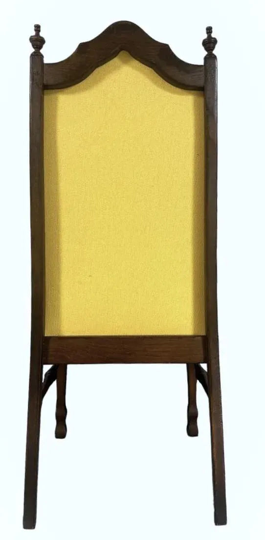 Ethan Allen Vintage Royal Charter Oak Chairs With Chiapas Embroidery, Leather, and Fabric Upholstery - Set of 6 - Image 8