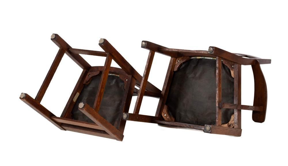 Antique Signed Charles Limbert 'Ebon-Oak' Dining Chairs - Set of 4 - Rare Find Circa 1915 - Image 8