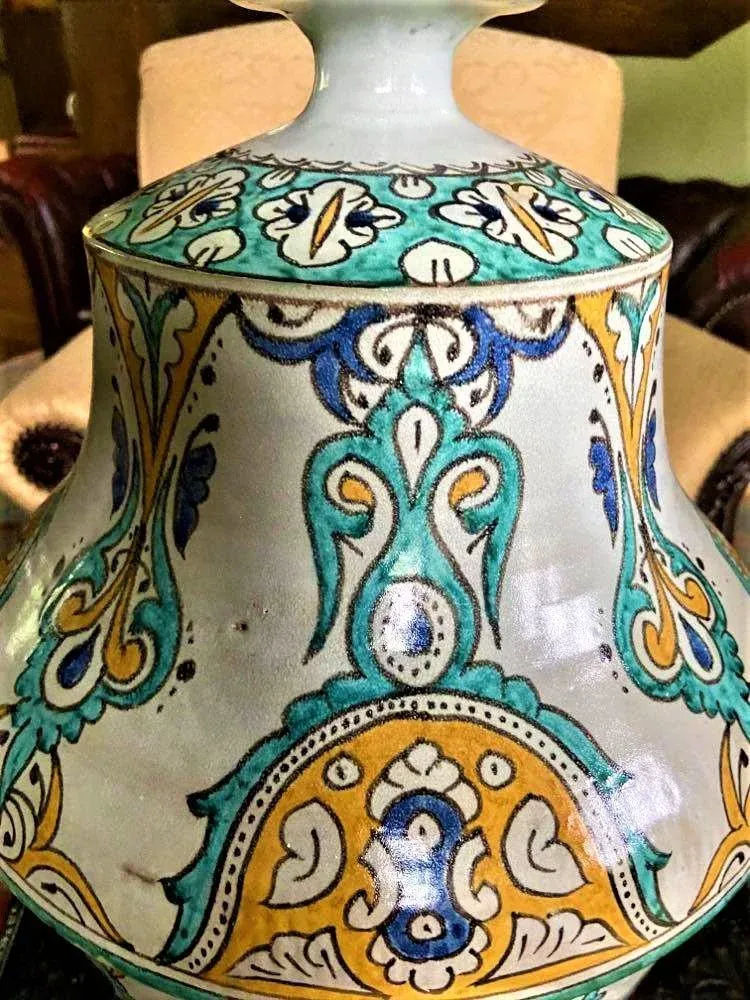 Mid 20th Century Large Fez Ceramic Lidded Jar From Morocco - Image 8