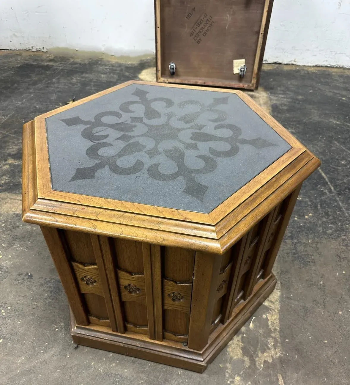 Jim Peed Drexel Esperanto Hexagon Table With Slate Top - 1960s Spanish Revival - Image 8