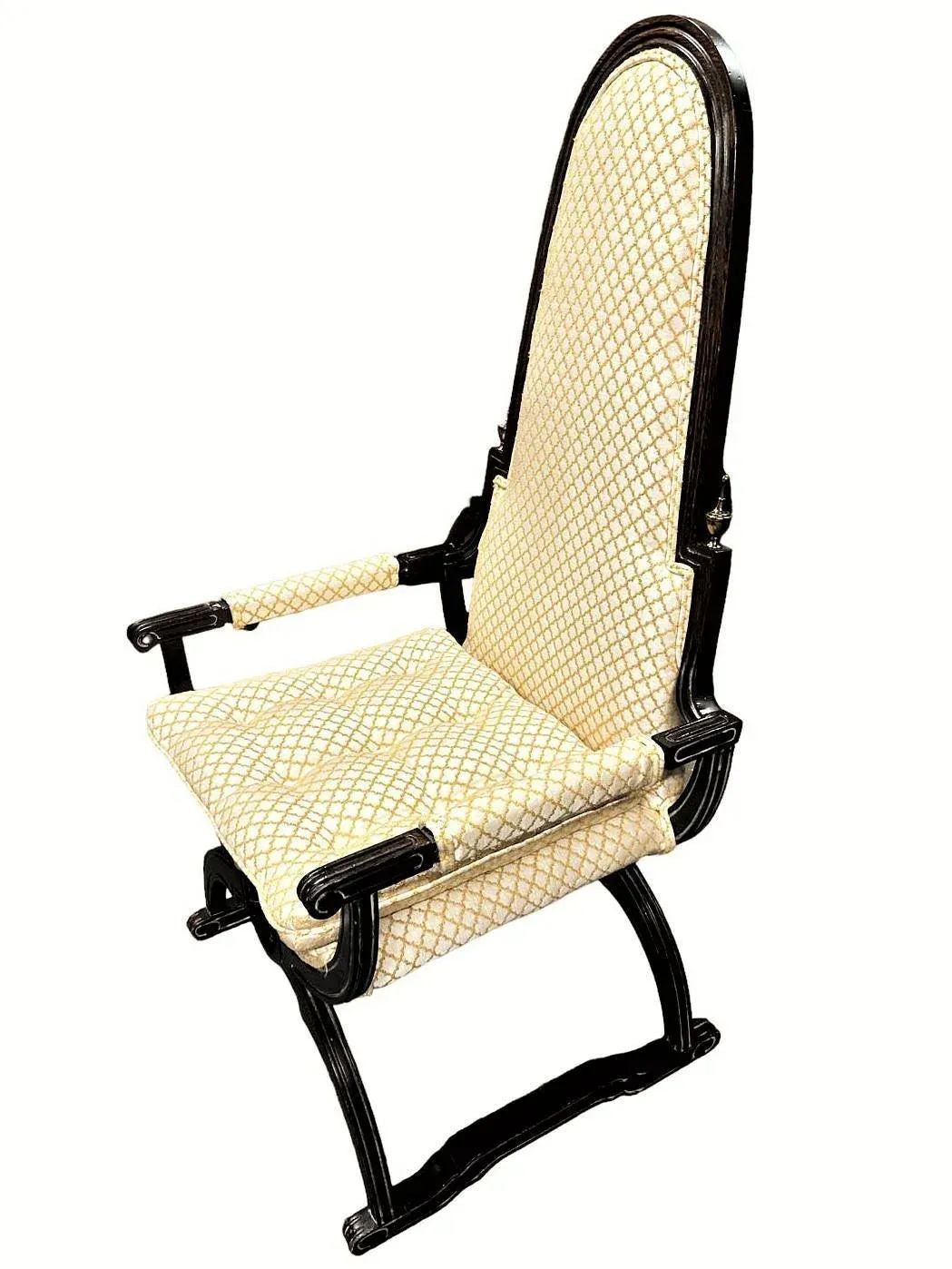 Mid 20th Century Hollywood Regency Tall and Short Savonarola Chairs Made in North Carolina - a Pair - Image 8