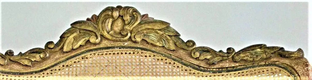 Late 18th Century Spanish Colonial Antique Gilt and Painted Gesso Frame Settee - Image 8