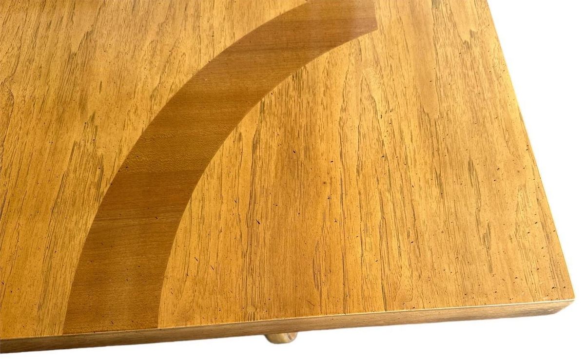 Thomasville Spanish Style Pecan Lyre Leg Dining Table Extending to 104” - Made in 1964 - Image 8