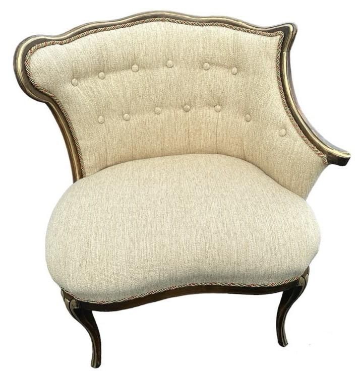 Pair of 19th Century Antique Louis XV Side Chairs With New Upholstery and Refinished With Giltwood Highlights - Image 8
