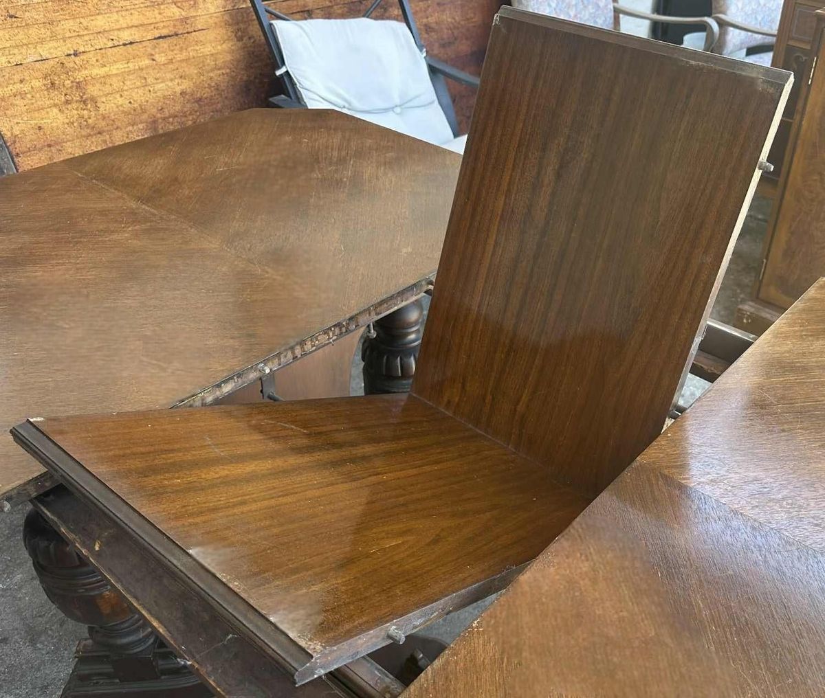 Antique Spanish Revival Walnut Dining Table - 1920s - Image 9