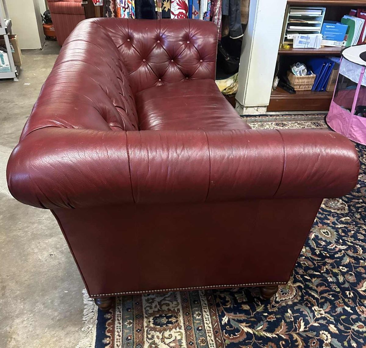 Leather Chesterfield 'Westchester' 89" Sofa Made in North Carolina by Lexington Furniture in 2020 - Image 9
