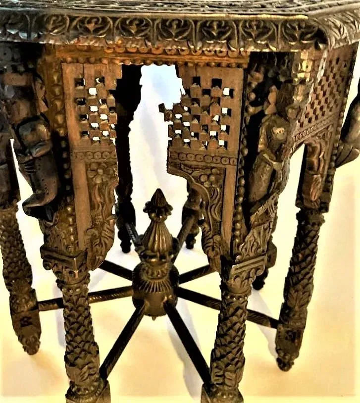 Late 19th Century Anglo-Egyptian or Anglo-Indian Tabouret Side Table in Liberty & Co. Style - Image 9