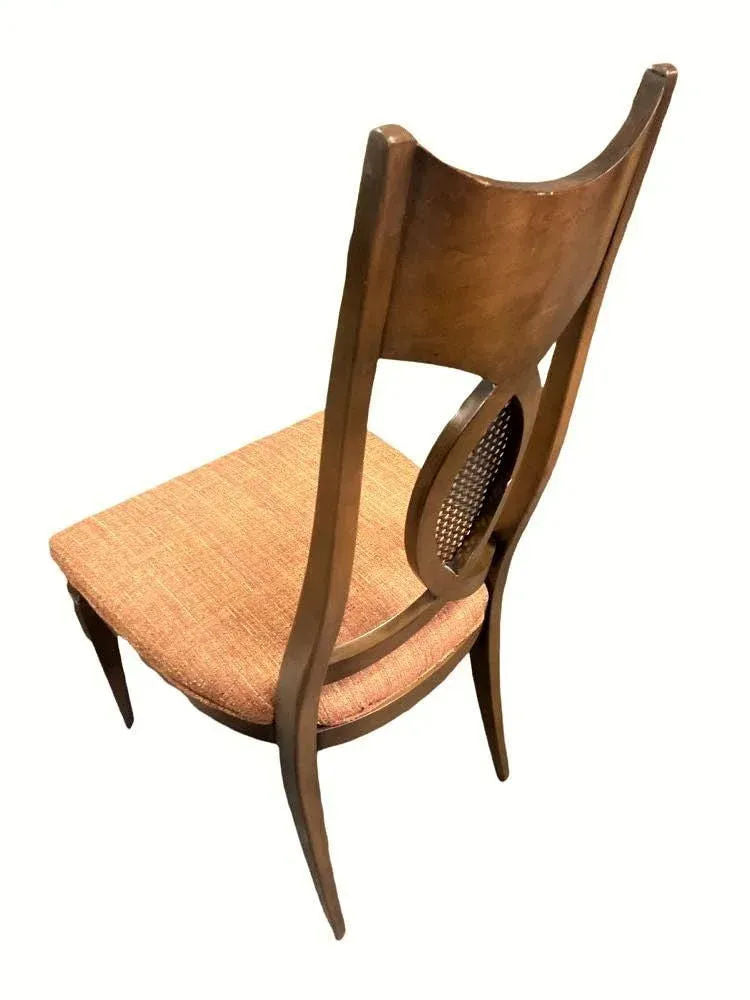Romweber Invicta Mid 20th Century Burlwood, Walnut, and Cane Dining Chairs - Set of 6 - Image 9