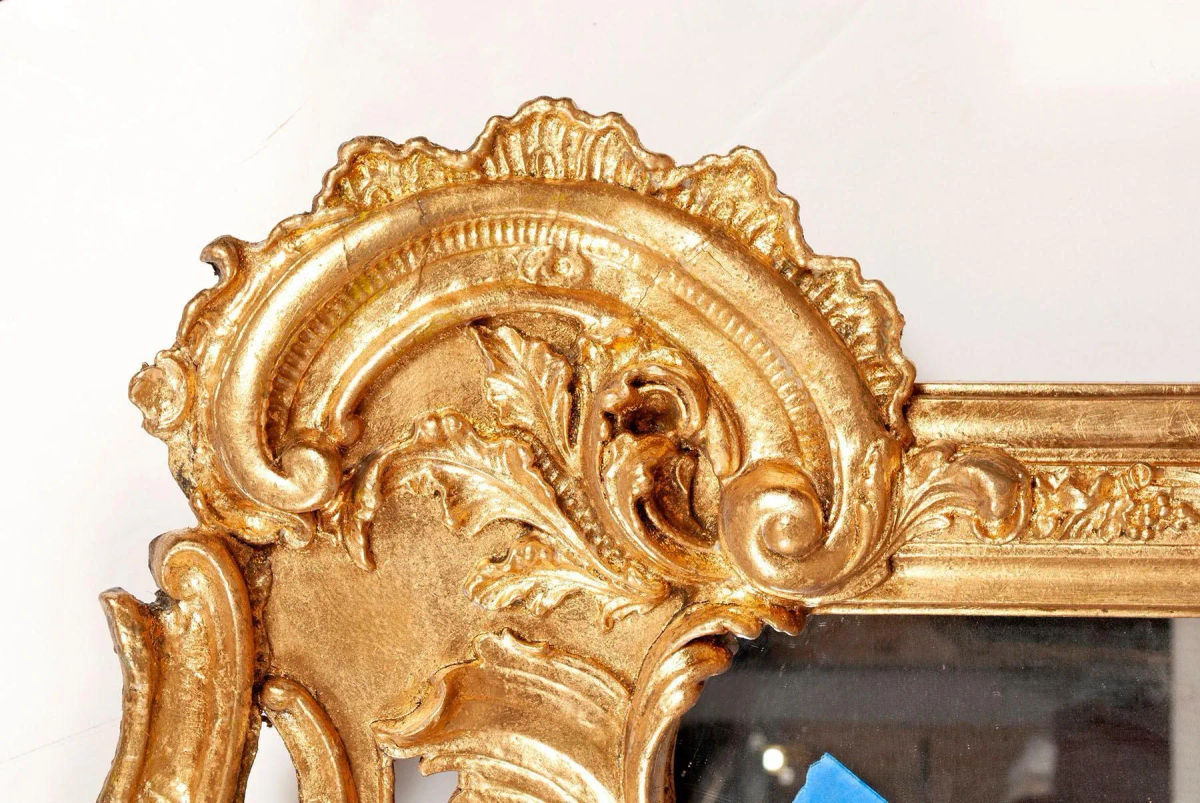 Monumental French Rococo Gilded Age Giltwood 7' Tall Wall Mirror - Late 19th Century - Image 9