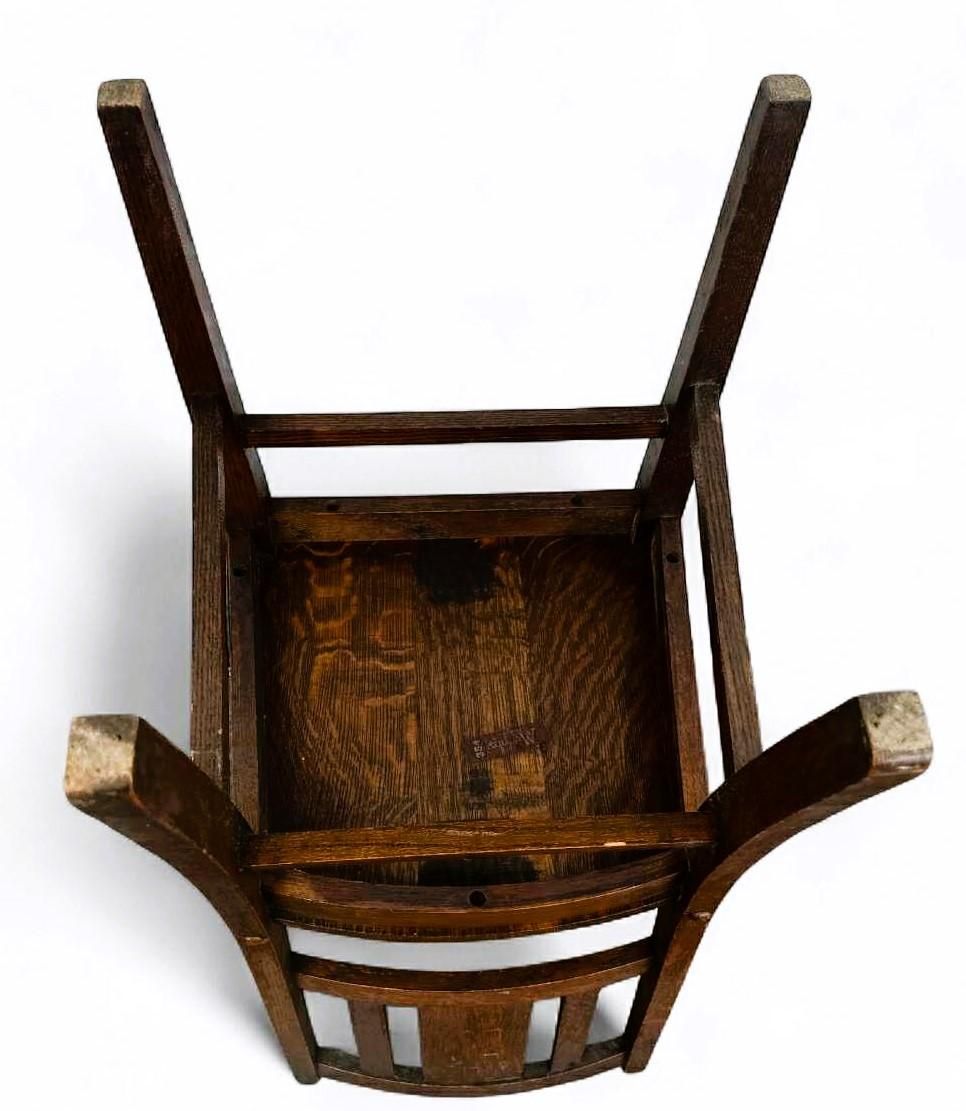 Antique Quarter Sawn Oak Mission Style Dining Chairs by Murphy Chair Co. - Circa 1910 - Set of 3 - Image 9