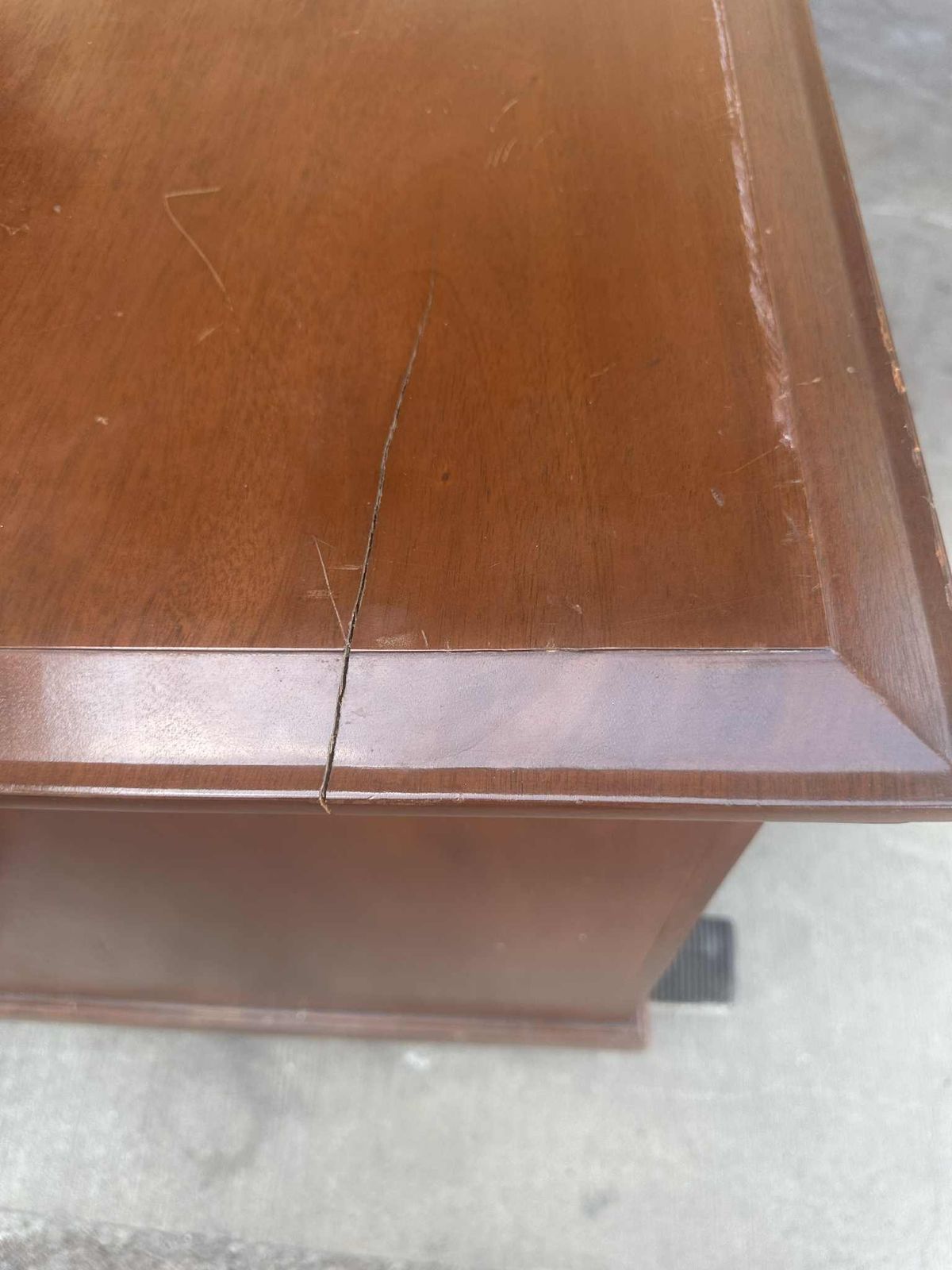 Monumental Antique Edwardian English Wide Solid Cherry Wood Credenza - Circa 1905 - Image 9