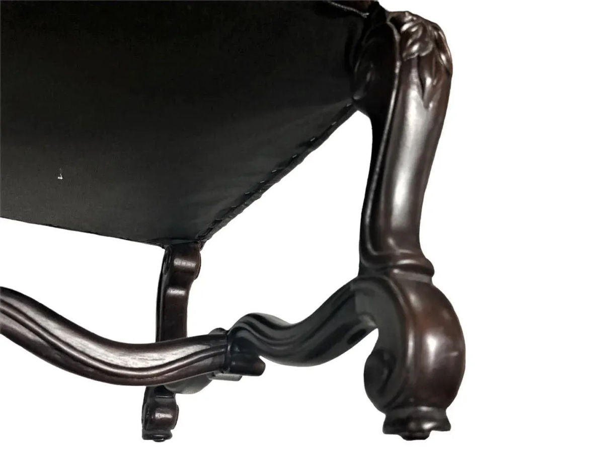 Hacienda Chair Upholstered With Jungle Animals Tapestry and Embossed Cowskin - Image 9