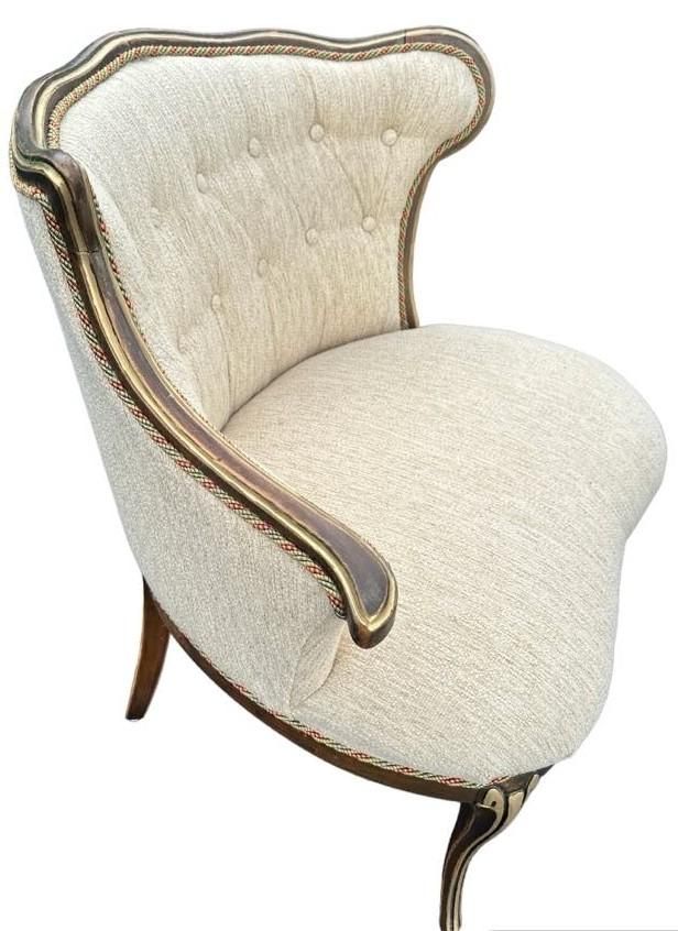 Pair of 19th Century Antique Louis XV Side Chairs With New Upholstery and Refinished With Giltwood Highlights - Image 9