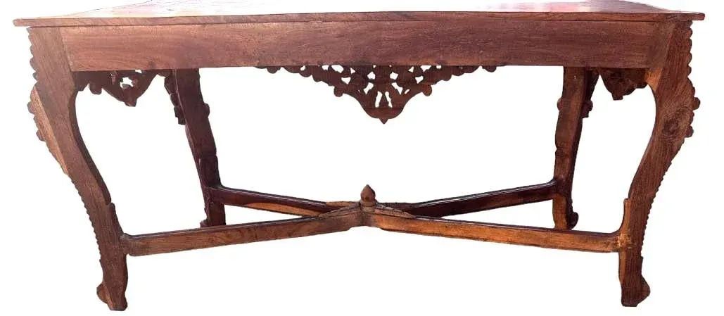Antique Ornately Carved Anglo Indian Rosewood 60” Console Table - Image 9