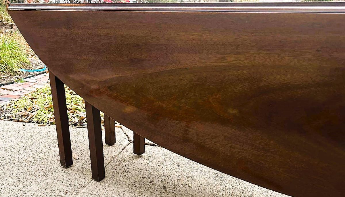 1990s Kindel Grand Rapids 'Irish Georgian Society' Collection Mahogany 8' Drop Leaf Wake Table or Dining Table - Image 9