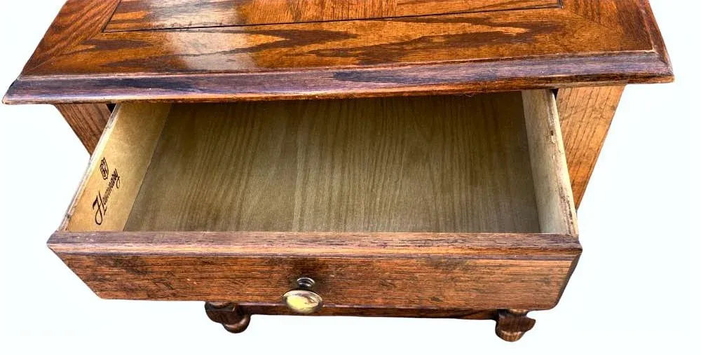 Solid Oak Hammary End Table or Nightstand With Spanish Revival Details - Mid 20th Century - Image 9