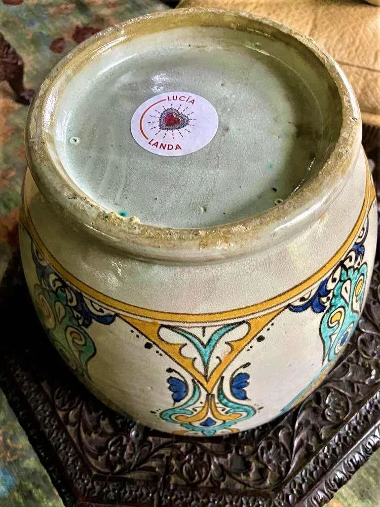 Mid 20th Century Large Fez Ceramic Lidded Jar From Morocco - Image 9