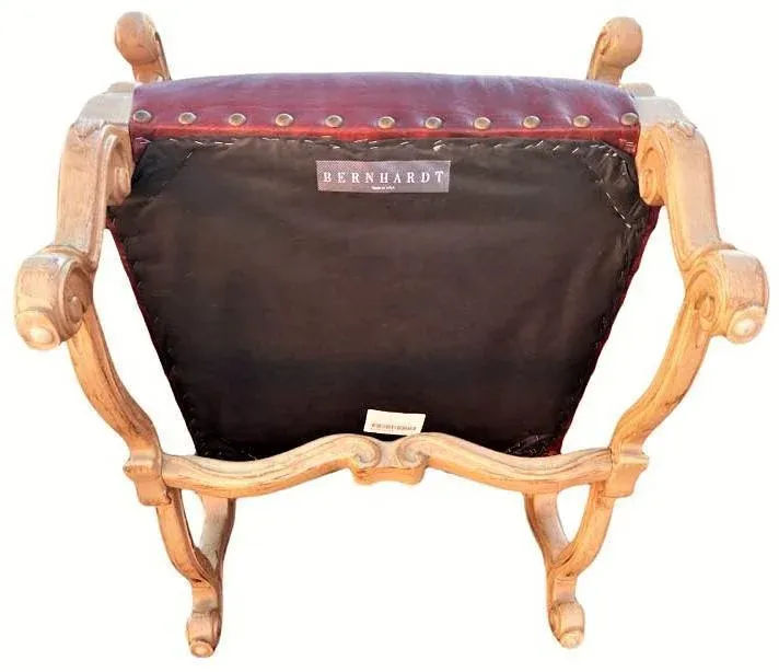 Bernhardt Large Hacienda Chairs in Otomi Hand Embroidery and Leather - a Pair - Early 21st Century - Image 9