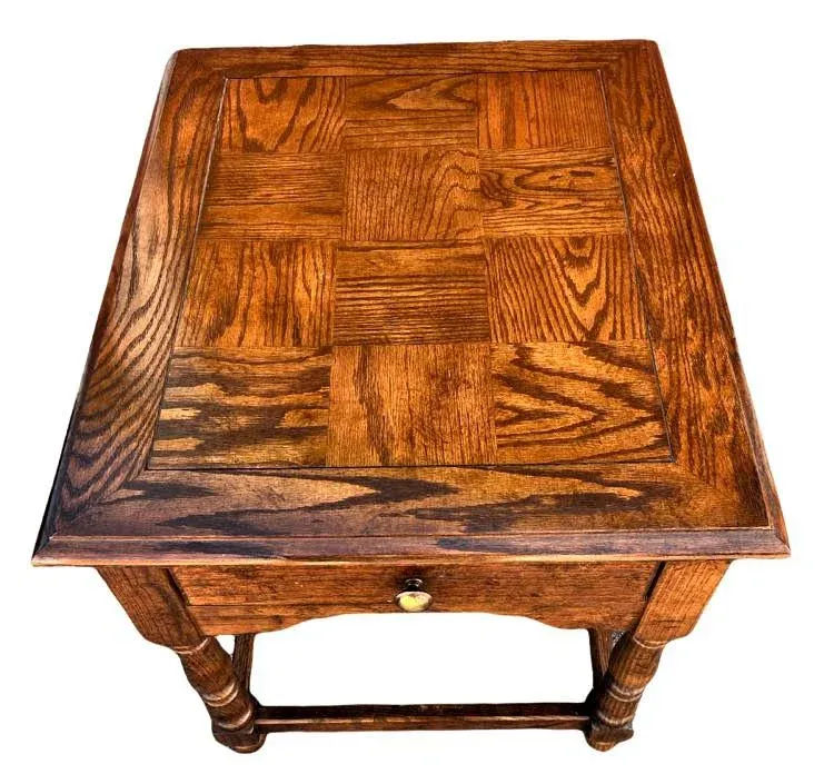 Solid Oak Hammary End Table or Nightstand With Spanish Revival Details - Mid 20th Century - Image 10