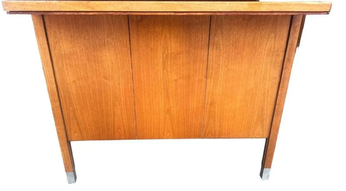 Paul McCobb Directional Walnut and Aluminum Large 84” Executive Partners Desk - Vintage 'Mad Men' 1960s - Fully Restored - Image 10