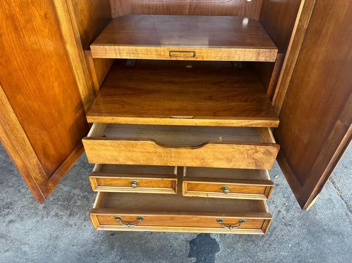 Solid Cherry Armoire With Dome Top and Cabriole Legs by Lexington - Vintage Circa 1980s - Image 10