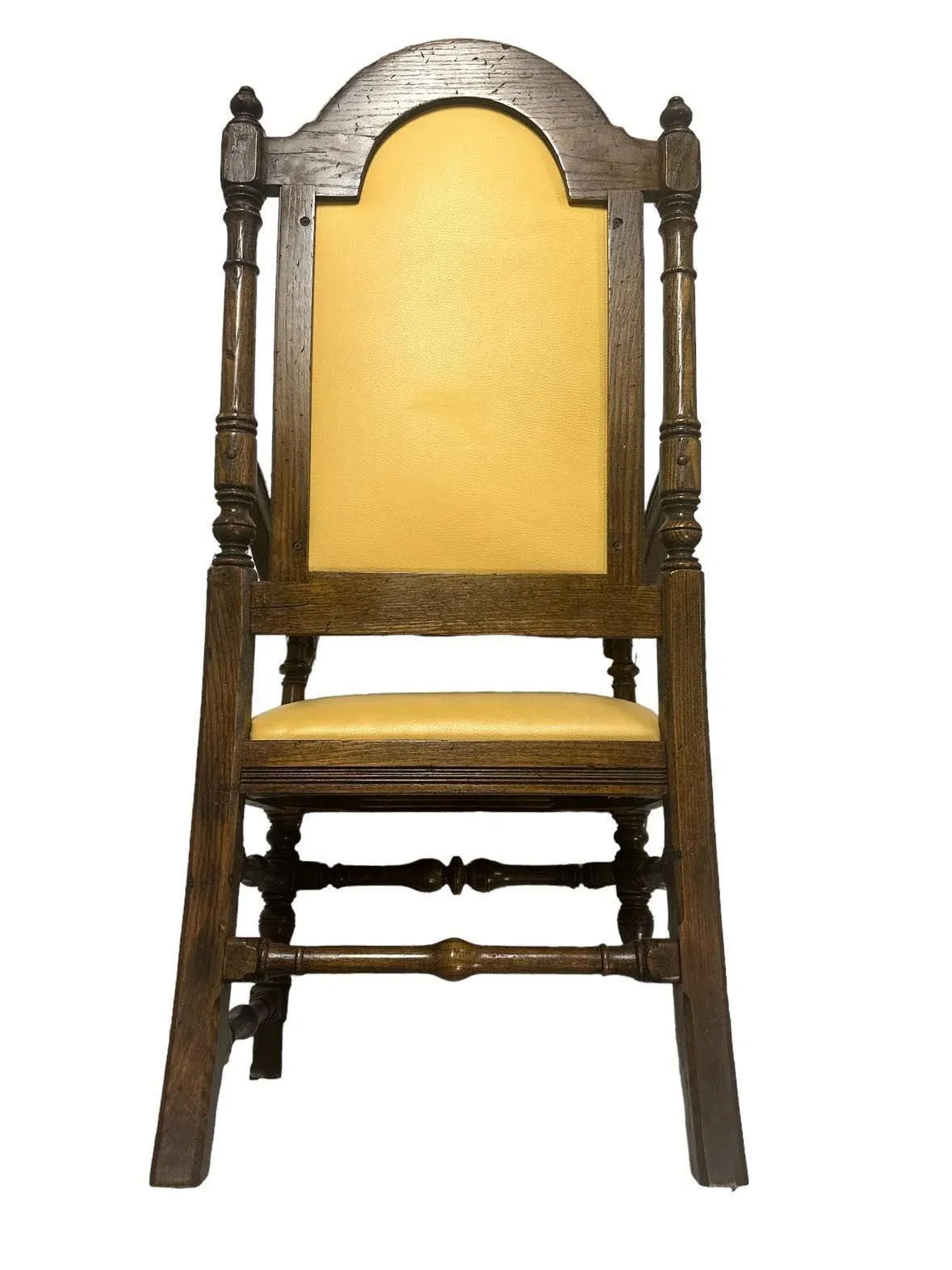 Ethan Allen Vintage Royal Charter Oak Chairs With Chiapas Embroidery, Leather, and Fabric Upholstery - Set of 6 - Image 10