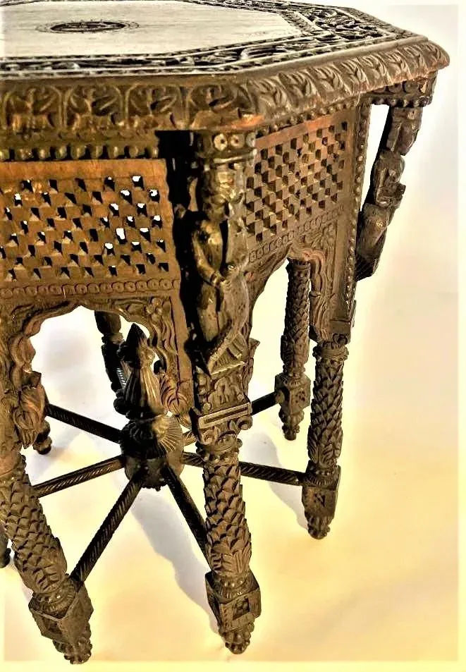 Late 19th Century Anglo-Egyptian or Anglo-Indian Tabouret Side Table in Liberty & Co. Style - Image 10