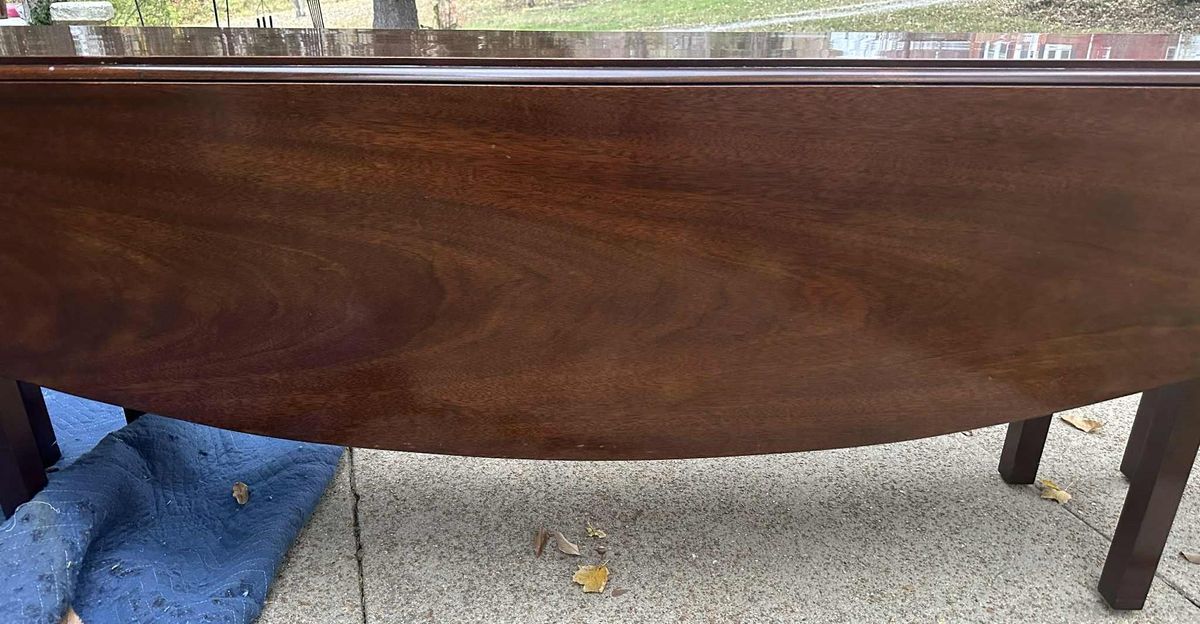 1990s Kindel Grand Rapids 'Irish Georgian Society' Collection Mahogany 8' Drop Leaf Wake Table or Dining Table - Image 10